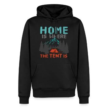 Wintercamping Zelten Camping Berge Wald Outdoor - Männer Premium Bio Hoodie - Schwarz - Vorne - Nico (187cm)