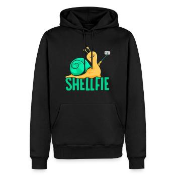 Escargot doux avec bâton étagère Escargot étagère - Sweat à capuche Premium bio Homme - noir - Devant - Nico (187cm)
