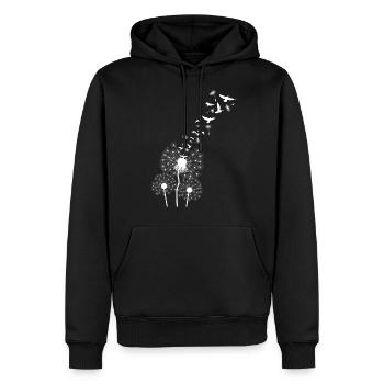 Pissenlits doux pissenlit avec oiseaux dames d'été - Sweat à capuche Premium bio Homme - noir - Devant - Nico (187cm)