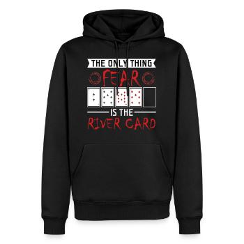 The Only Thing Fear Is The River Card Tshirt - Men’s Premium Organic Hoodie - black - Front - Nico (187cm)