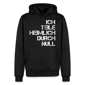 I secretly divide math by zero - Men’s Premium Organic Hoodie - black - Front - Nico (187cm)
