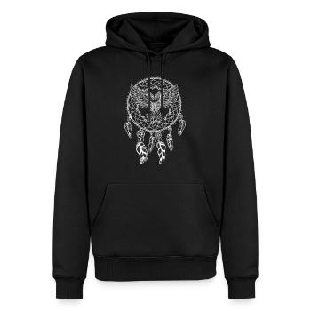 Traumfänger Dreamcatcher mit Eule Geschenk - Männer Premium Bio Hoodie - Schwarz - Vorne - Nico (187cm)