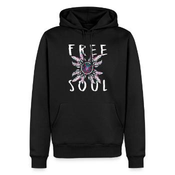 Mandala de yoga attrape-rêves d'âme gratuit - Sweat à capuche Premium bio Homme - noir - Devant - Nico (187cm)