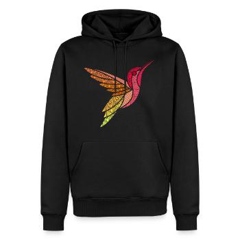 Kolibri Vogel Tier Mandala Vögel Design Kunst - Männer Premium Bio Hoodie - Schwarz - Vorne - Nico (187cm)