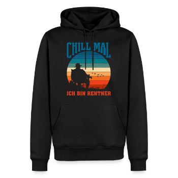 Chill mal in bin Rentner Ruhestand Pension Rente - Männer Premium Bio Hoodie - Schwarz - Vorne - Nico (187cm)