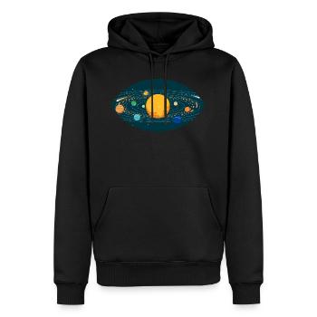 Planeten Sonnensystem Sonne Auge Erde Weltall - Männer Premium Bio Hoodie - Schwarz - Vorne - Nico (187cm)