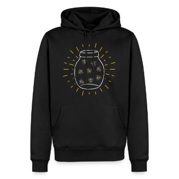 Süße Glühwürmchen im Glas - Männer Premium Bio Hoodie - Schwarz - Vorne - Nico (187cm)