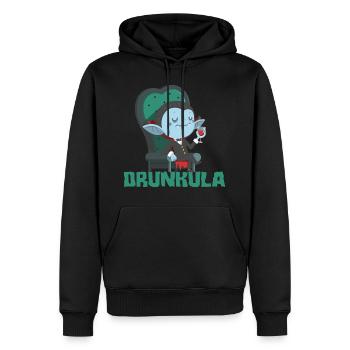 Drunkula vampire avec alcool vin bière boire amusant - Sweat à capuche Premium bio Homme - noir - Devant - Nico (187cm)