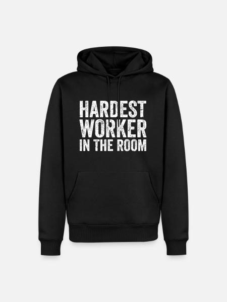 Der härteste Arbeiter im Raum - Männer Premium Bio Hoodie - Schwarz