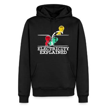 VoltampereOhmElektrizität TShirt - Männer Premium Bio Hoodie - Schwarz - Vorne - Nico (187cm)