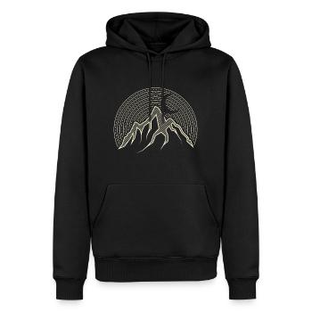 Cadeau d'illustration abstraite de camping de montagne - Sweat à capuche Premium bio Homme - noir - Devant - Nico (187cm)