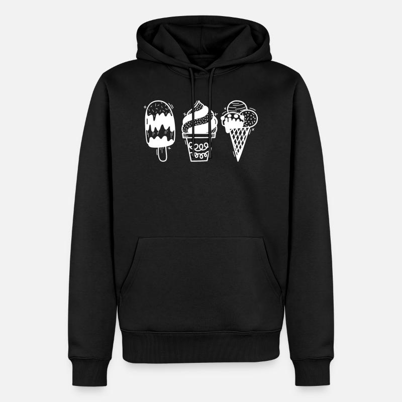 Eis - Männer Premium Bio Hoodie - Schwarz