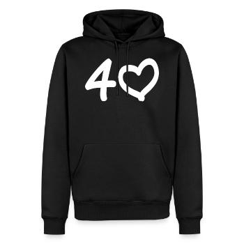 40 year birthday wedding anniversary gift idea - Men’s Premium Organic Hoodie - black - Front - Nico (187cm)