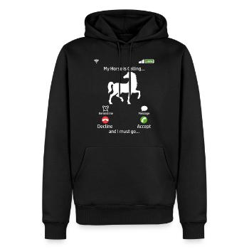 Chemise Horsing pour les amateurs de chevaux "Mon - Sweat à capuche Premium bio Homme - noir - Devant - Nico (187cm)