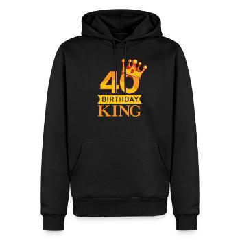 40e anniversaire - Sweat à capuche Premium bio Homme - noir - Devant - Nico (187cm)