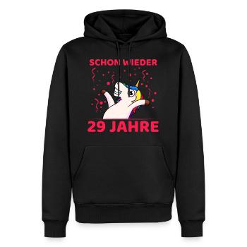 Schon wieder 29 Jahre Ü30 Geburtstagsgeschenk - Männer Premium Bio Hoodie - Schwarz - Vorne - Nico (187cm)
