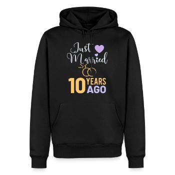 10 ans de mariage anniversaire de mariage cadeau de mariage - Sweat à capuche Premium bio Homme - noir - Devant - Nico (187cm)