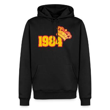 Geboren im Jahre 1984 - Männer Premium Bio Hoodie - Schwarz - Vorne - Nico (187cm)