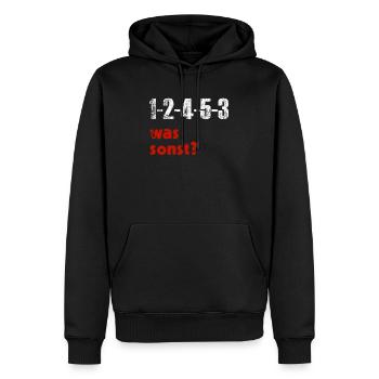 5 Zylinder Motor was sonst Auto Kfz Mechaniker - Männer Premium Bio Hoodie - Schwarz - Vorne - Nico (187cm)