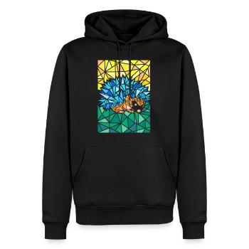 Igel Polygon Abstrakte Kunst - Männer Premium Bio Hoodie - Schwarz - Vorne - Nico (187cm)