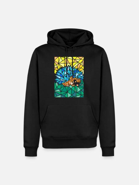 Art abstrait de polygone hérisson - Sweat à capuche Premium bio Homme - noir