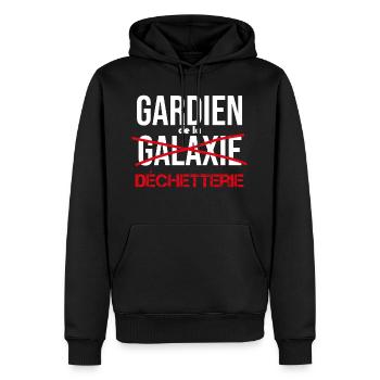 Gardien de la déchetterie - Sweat à capuche Premium bio Homme - noir - Devant - Nico (187cm)