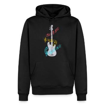 Guitare basse guitare électrique - Sweat à capuche Premium bio Homme - noir - Devant - Nico (187cm)