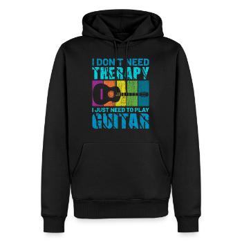 Cadeau rétro de guitare acoustique - Sweat à capuche Premium bio Homme - noir - Devant - Nico (187cm)