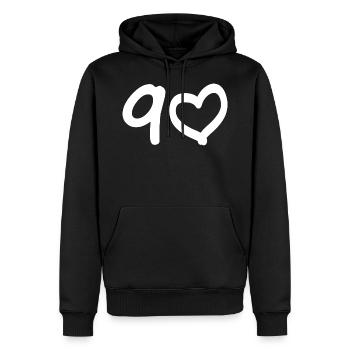 90th birthday 90 years heart gift - Men’s Premium Organic Hoodie - black - Front - Nico (187cm)