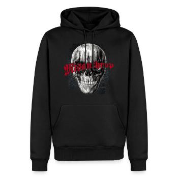 Misanthrop Skull - Männer Premium Bio Hoodie - Schwarz - Vorne - Nico (187cm)