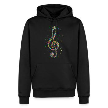 Musiker Violinschlüssel Notenschlüssel Musik - Männer Premium Bio Hoodie - Schwarz - Vorne - Nico (187cm)