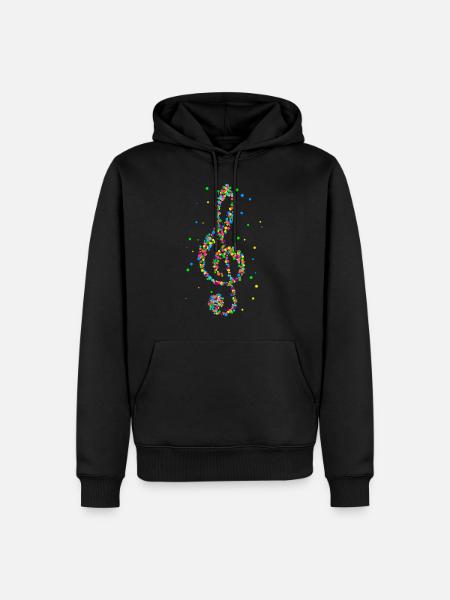 Musique clé de sol musicien clé de sol - Sweat à capuche Premium bio Homme - noir