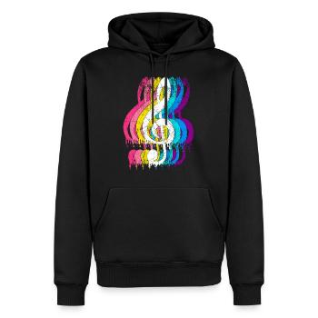 Musicien clef clé de sol musique - Sweat à capuche Premium bio Homme - noir - Devant - Nico (187cm)