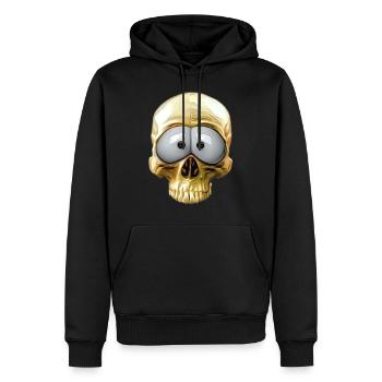 crâne drôle - Sweat à capuche Premium bio Homme - noir - Devant - Nico (187cm)