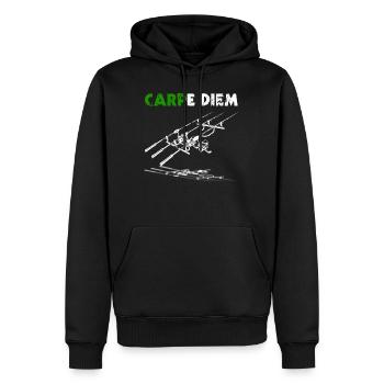 Carpe Diem Karpfen Angeln Karpfenangler Geschenk - Männer Premium Bio Hoodie - Schwarz - Vorne - Nico (187cm)