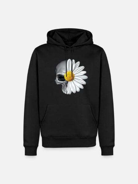 daisy skull - Men’s Premium Organic Hoodie - black