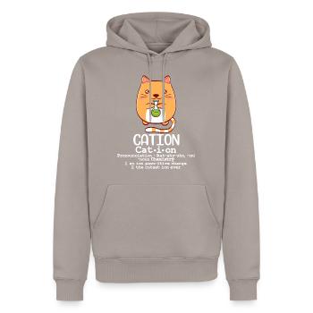 pétrir, pétrir, chatons, farine, cuisson, pâte, - Sweat à capuche Premium bio Homme - taupe - Devant - Nico (187cm)