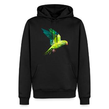 Perroquets perruche polygone oiseau art - Sweat à capuche Premium bio Homme - noir - Devant - Nico (187cm)