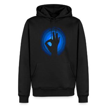 OK Scaphandre signe cadeau de plongée - Sweat à capuche Premium bio Homme - noir - Devant - Nico (187cm)