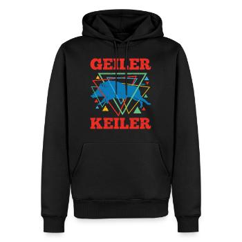 Geometrische Jagd Spruch Jäger Geschenk Rotwild - Männer Premium Bio Hoodie - Schwarz - Vorne - Nico (187cm)