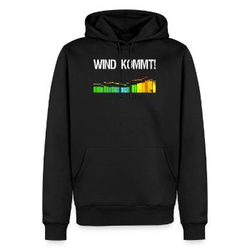 Wind kommt Kiter Surfer Spruch Kitesurfer Geschenk - Männer Premium Bio Hoodie - Schwarz - Vorne - Nico (187cm)