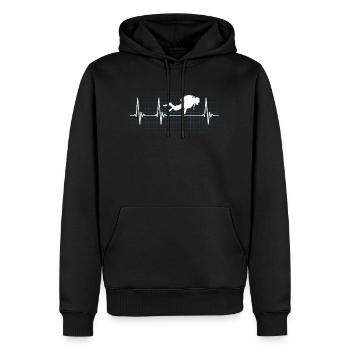 Cadeau de pouls de rythme cardiaque de plongeur - Sweat à capuche Premium bio Homme - noir - Devant - Nico (187cm)