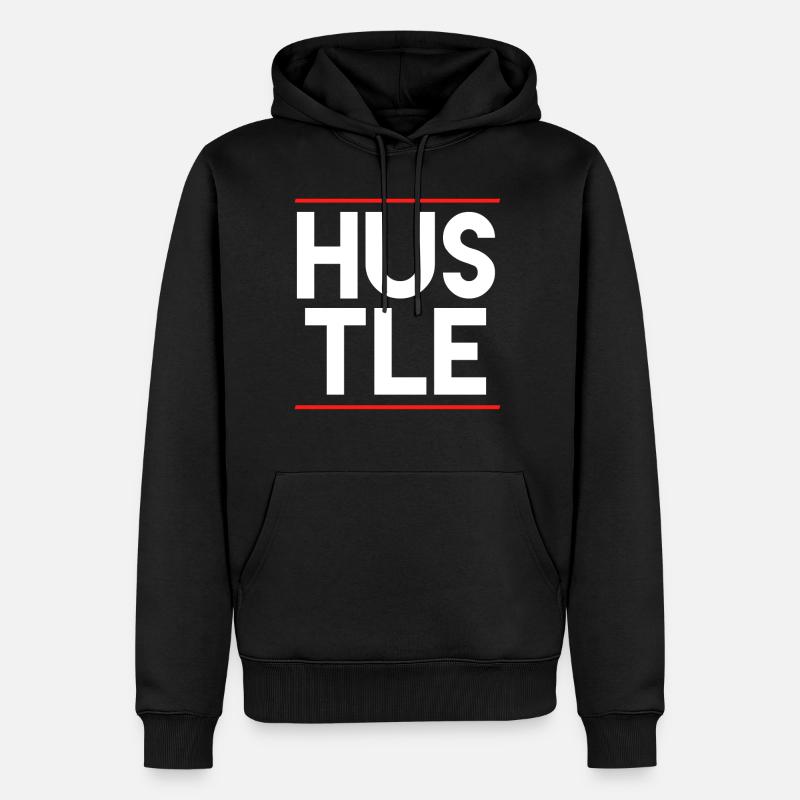 Hustle - Männer Premium Bio Hoodie - Schwarz