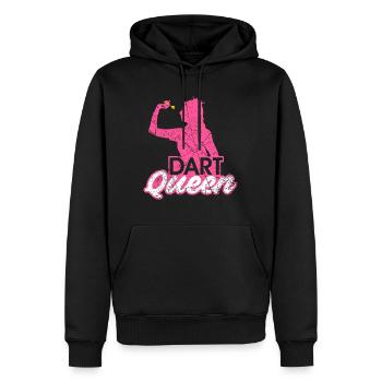Dart Queen Dart Player Dart Queen Cadeau - Sweat à capuche Premium bio Homme - noir - Devant - Nico (187cm)