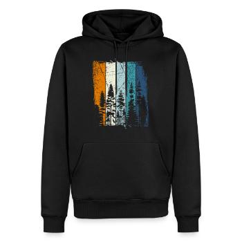 Travailleur de tronçonneuses de bûcheron forestier rétro - Sweat à capuche Premium bio Homme - noir - Devant - Nico (187cm)