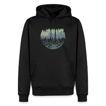 Arbres de la forêt naturelle - Sweat à capuche Premium bio Homme - noir - Devant - Nico (187cm)