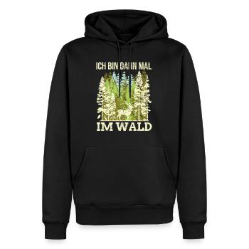 Ich bin dann mal im Wald Wildtier Jagd Geschenk - Männer Premium Bio Hoodie - Schwarz - Vorne - Nico (187cm)