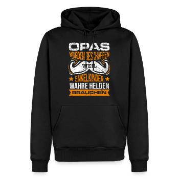 Opas die Helden für Enkelkinder Großvater Geschenk - Männer Premium Bio Hoodie - Schwarz - Vorne - Nico (187cm)