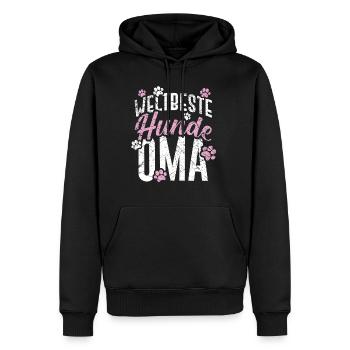 Oma Geschenk Spruch Weltbeste Hunde Oma - Männer Premium Bio Hoodie - Schwarz - Vorne - Nico (187cm)