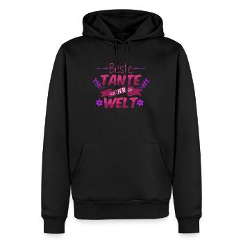 Tante Spruch Beste Tante der Welt Geschenk - Männer Premium Bio Hoodie - Schwarz - Vorne - Nico (187cm)